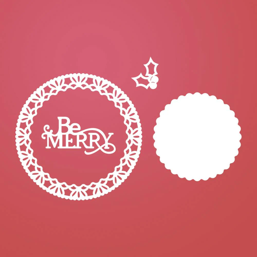 Be Merry Lace Doily Die / Suaje de Blonda Navideña - Imagen 4