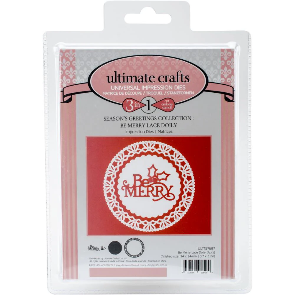 Be Merry Lace Doily Die / Suaje de Blonda Navideña - Imagen 3
