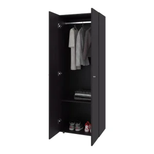 Closet Beico, Wengue, con dos Puertas Abatibles y un Tubo cromado ZF