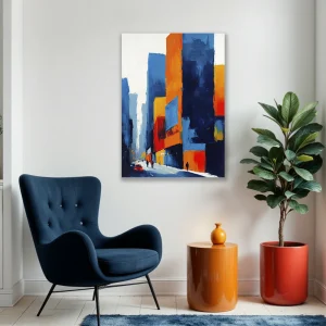 Lienzo Cuadro Decorativo Rascacielos Cromáticos 93x60Cm