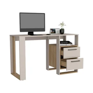 Escritorio Acrep, Capri y Fresno Europeo, con dos cajones para ubicar objetos ZF