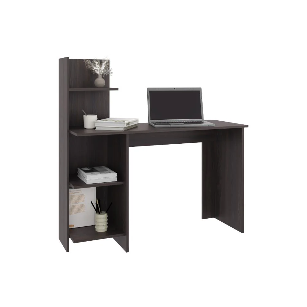 Escritorio Vilna, Grafito, con Amplia Superficie de Trabajo Madera RH