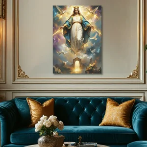 Lienzo Cuadro Decorativo Luz de Misericordia 93x60Cm