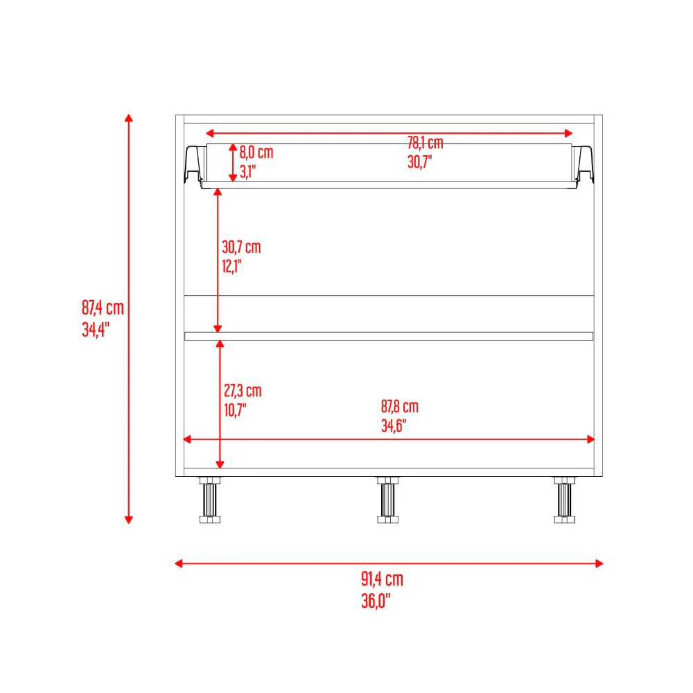 Gabinete Inferior, Bosso, Blanco Perla, No incluye puertas - Imagen 7
