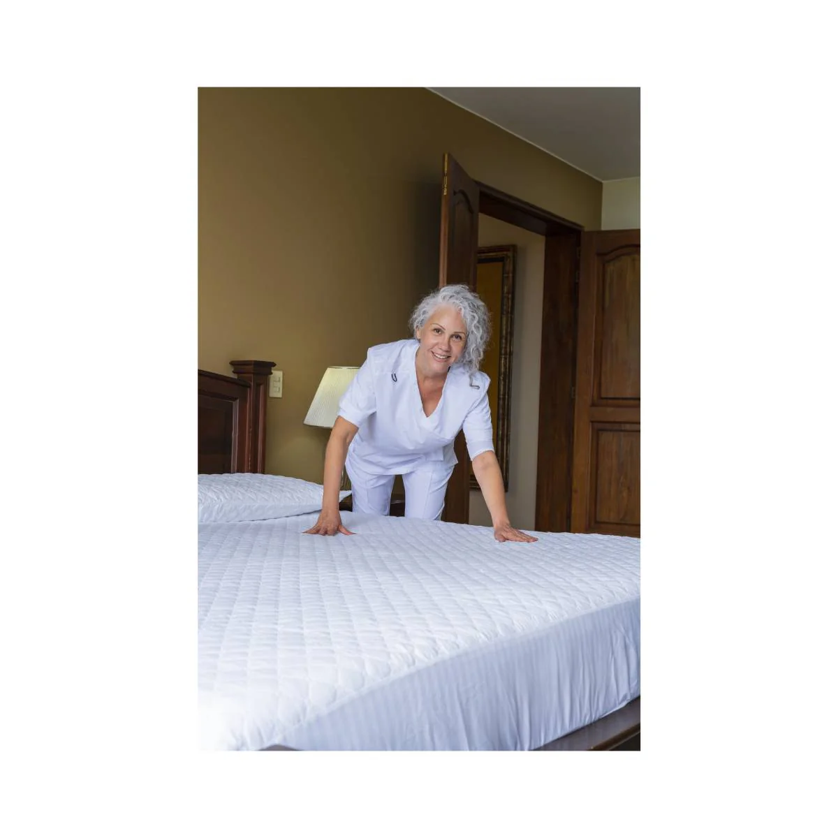 Protector de Colchón Semidoble Blanco - Imagen 3