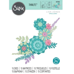 Thinlits Dies Succulent Wreath / Suajes de Hojas y Flores