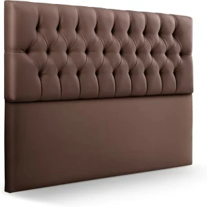 Cabecero Doble 140x60+55 Rombos Chocolate Sintetico