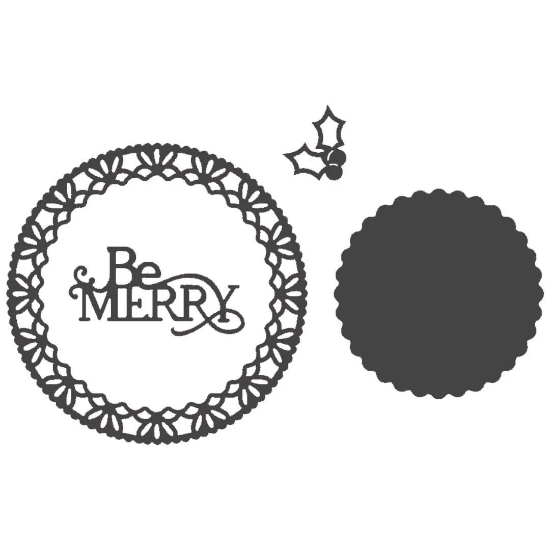Be Merry Lace Doily Die / Suaje de Blonda Navideña - Imagen 2