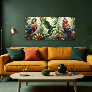 Lienzo Cuadro Decorativo Alas del Trópico 34x72Cm
