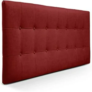 Cabecero King 200x60 Cuadros Grandes Rojo Tela