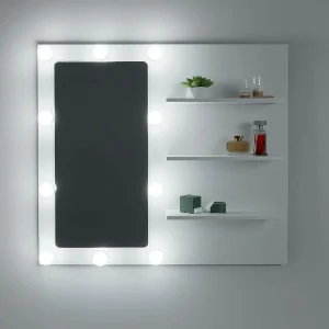 Panel Tocador Holly Con Luces Led 70x80x15cm Blanco