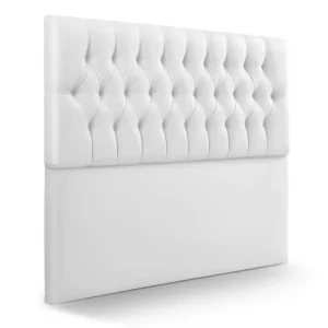 Cabecero Doble 140x60+55 Rombos Blanco Sintetico